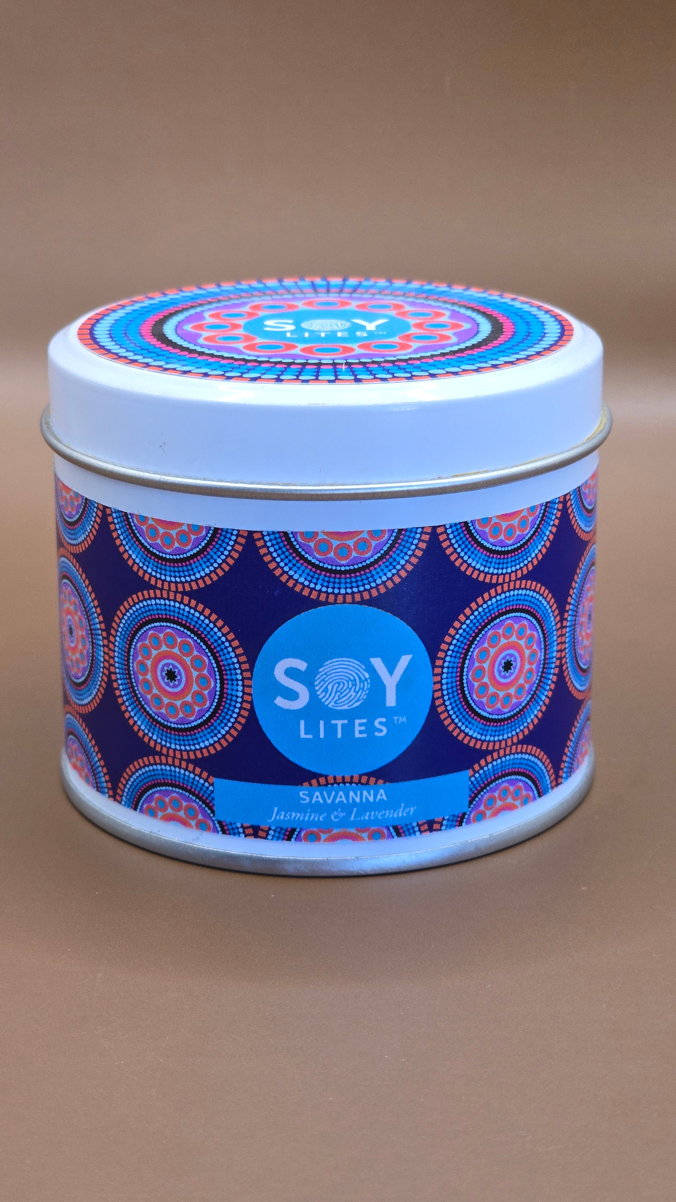 Candles with a Shweshwe design