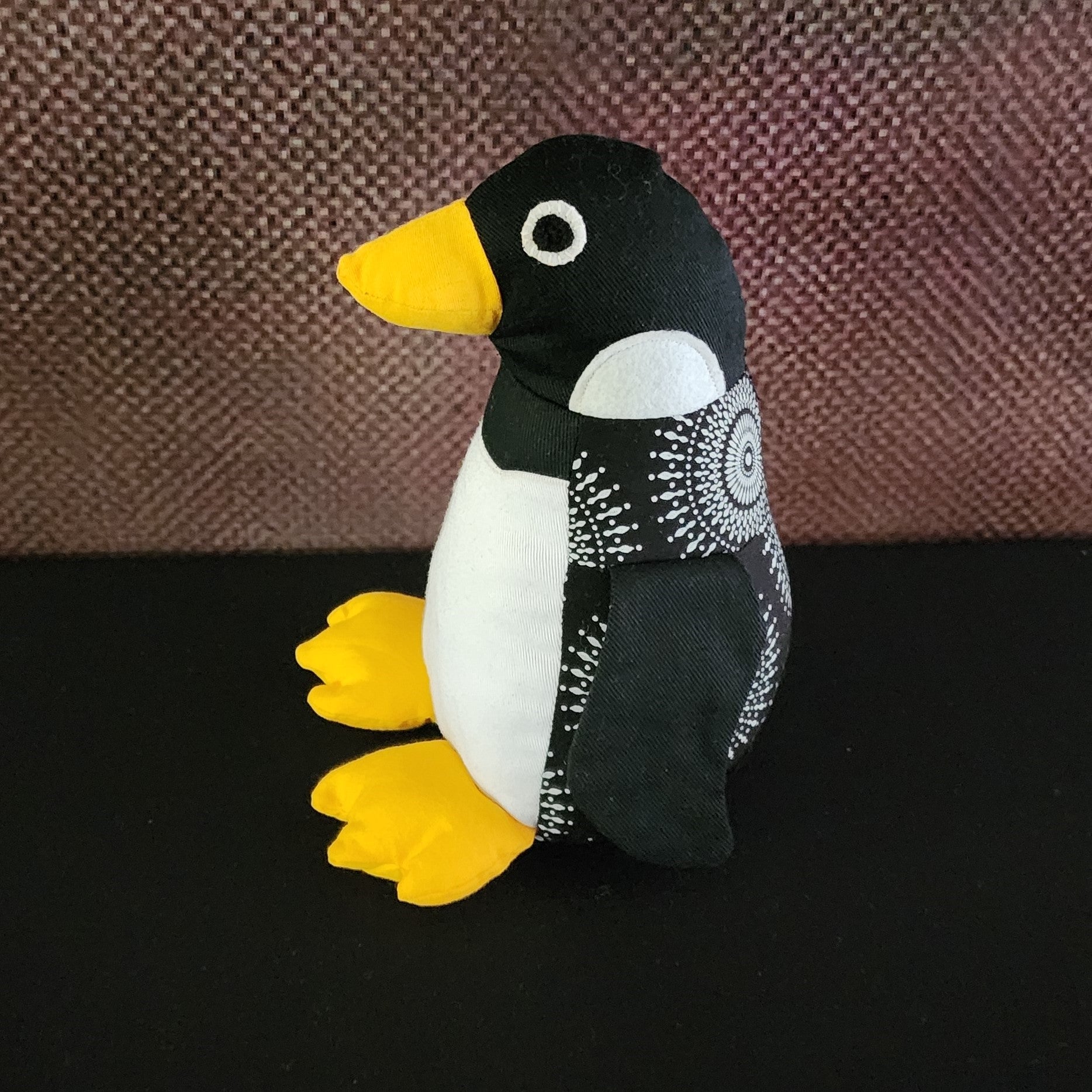 Vygie Pikkewyn Shweshwe Stofftier