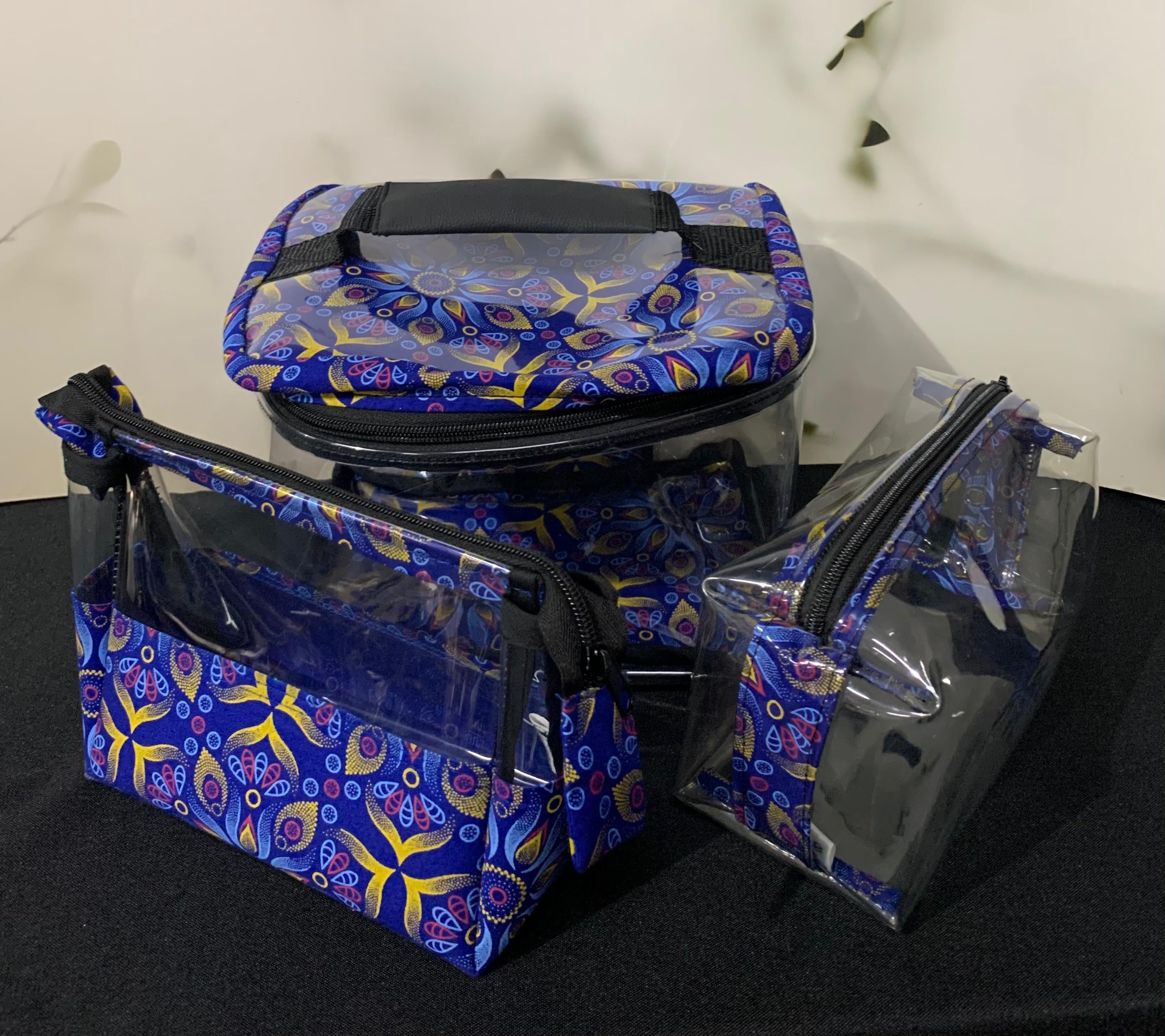 3 in 1 Toiletry Bag with Shweshwe trim