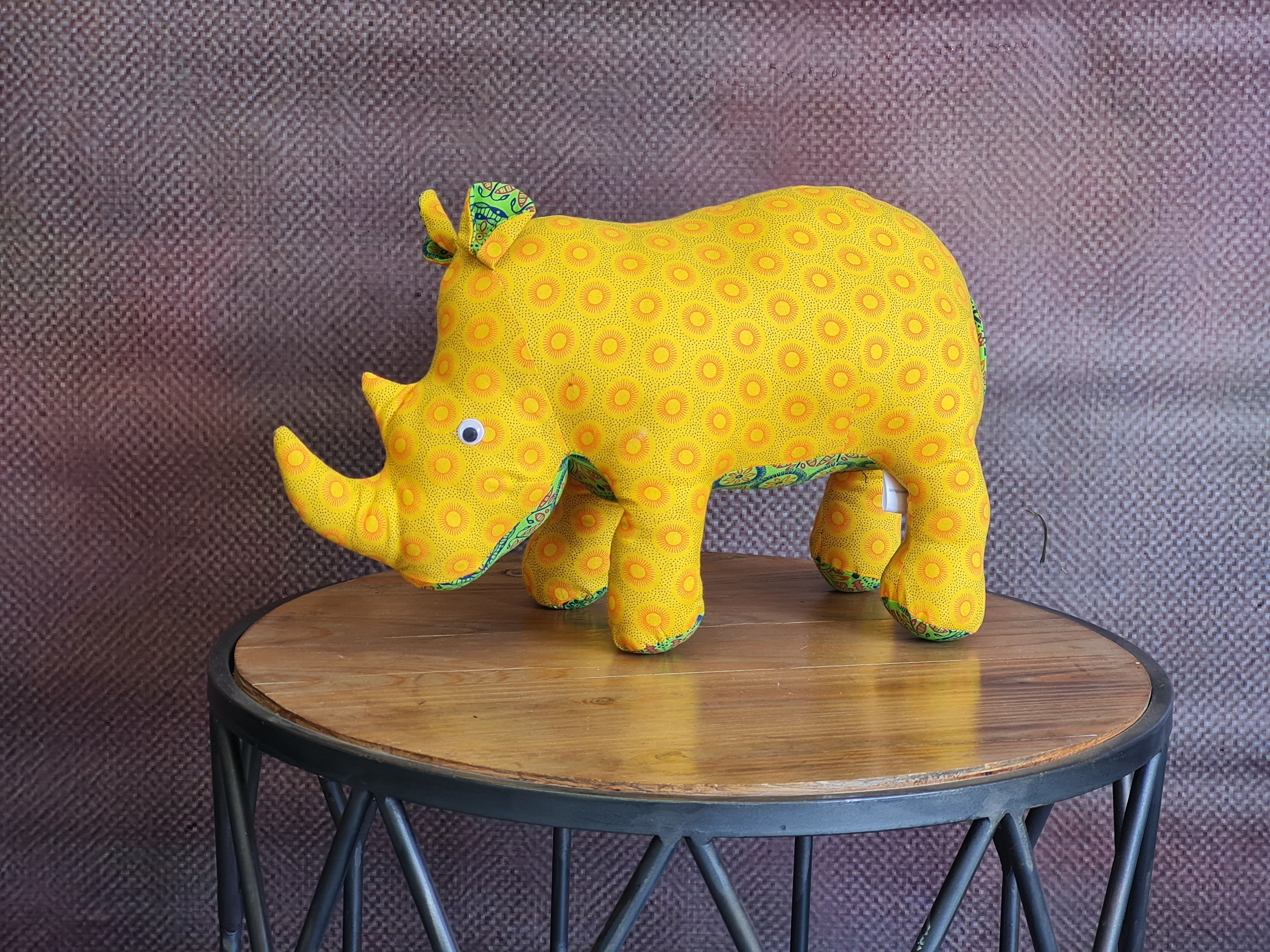 Shweshwe Mooka Rhino soft toy