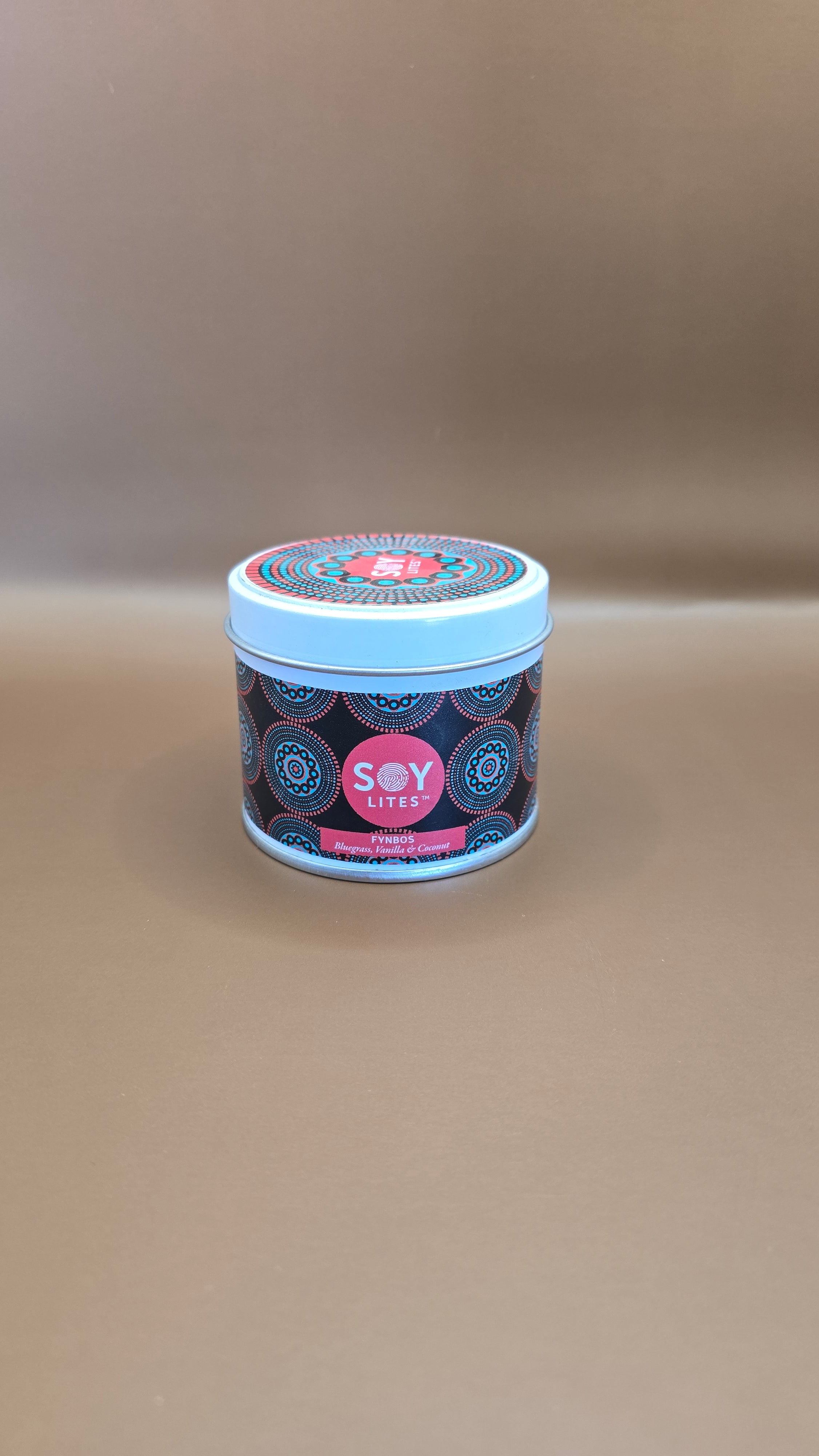 Candles with a Shweshwe design