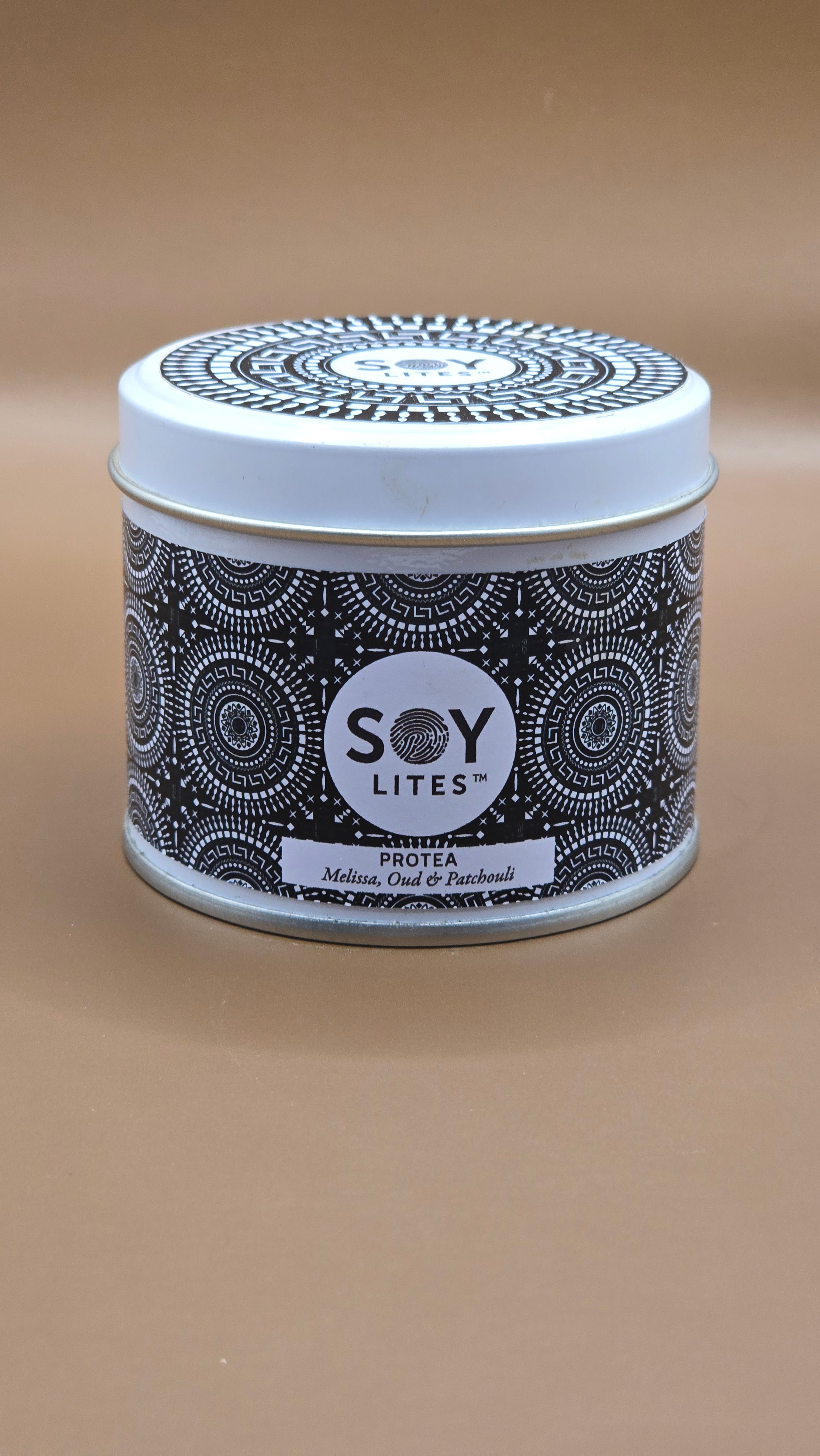 Candles with a Shweshwe design