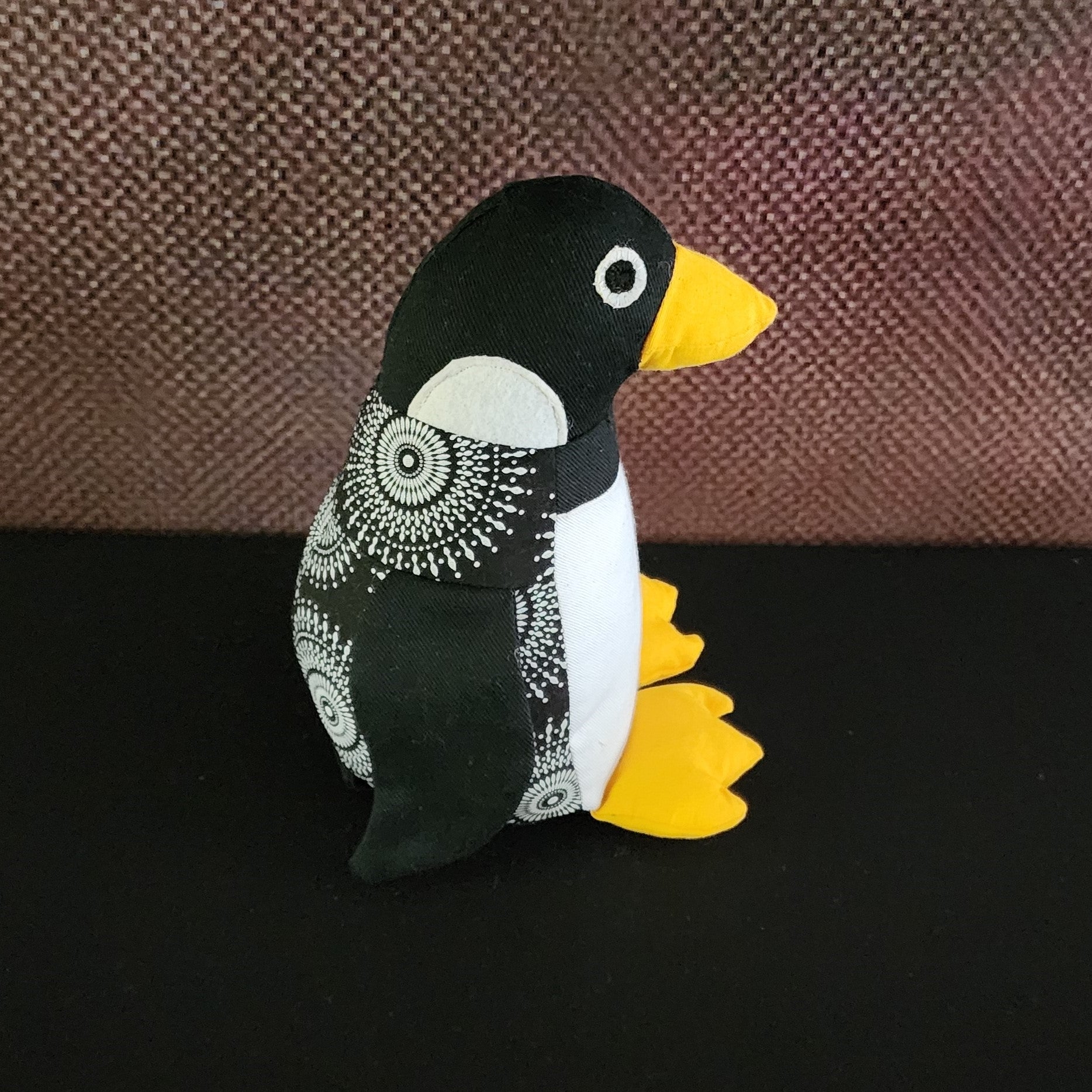 Vygie Pikkewyn Shweshwe Stofftier