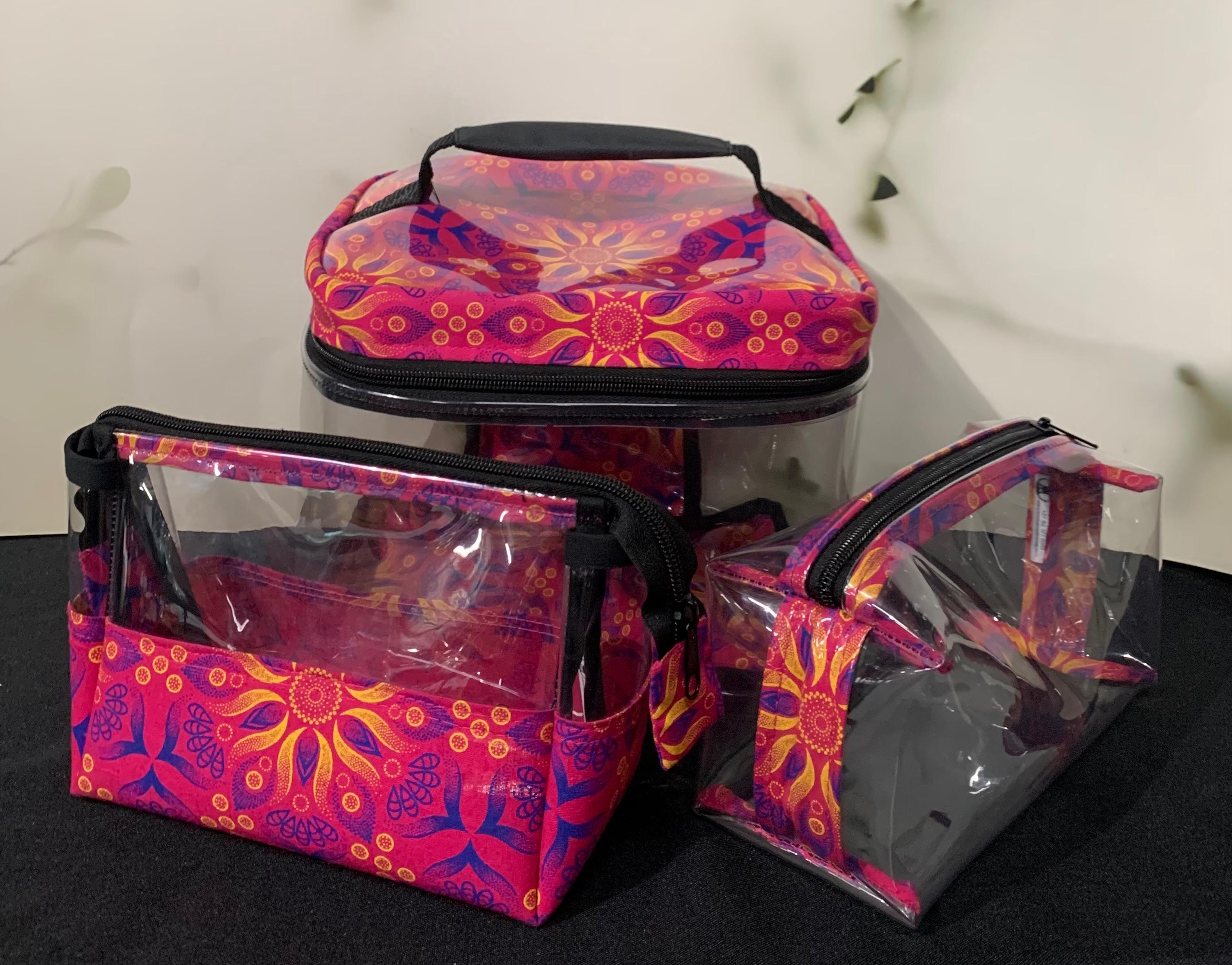 3 in 1 Toiletry Bag with Shweshwe trim
